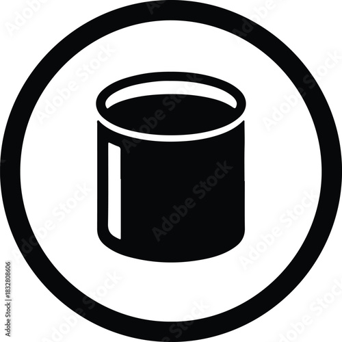 Silhouette paint can icon within circle vector Illustrator