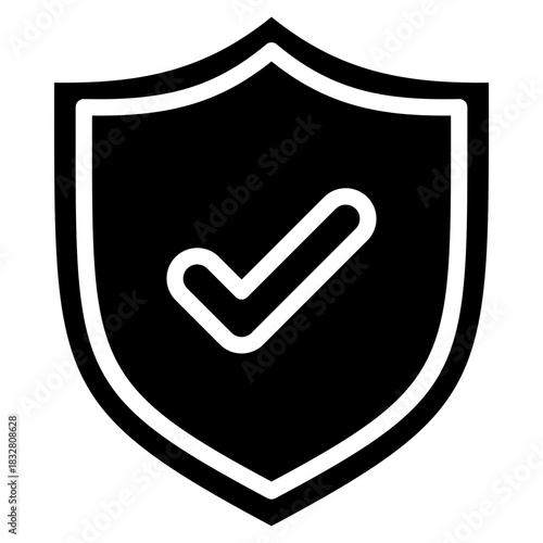 Shield Check  Icon Element For Design