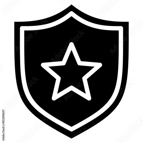 Shield Star  Icon Element For Design