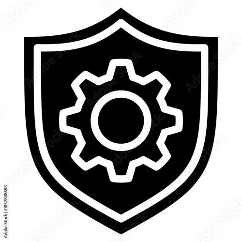 Shield Gear  Icon Element For Design