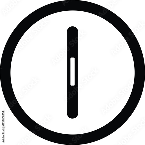 Silhouette power symbol turn on off button vector Illustrator