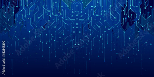 Abstract blue circuit board background for technology and innovation concepts
