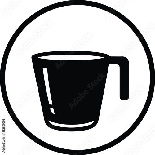 Silhouette simple coffee mug icon inside circle vector Illustrator