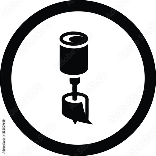 Silhouette toilet paper roll icon in circle vector Illustrator
