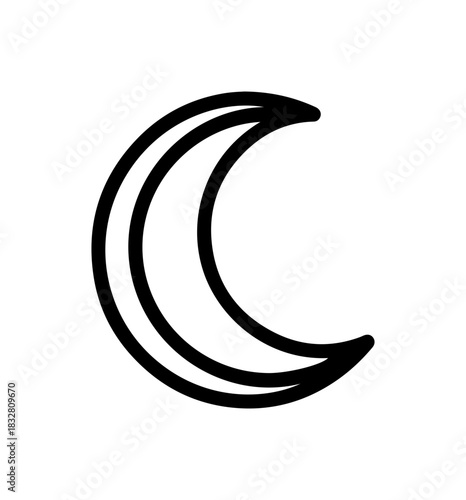 Elegant crescent moon design for magical night sky designs and astrology