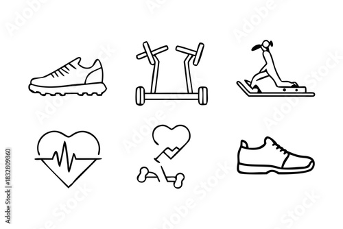 Fitness and health icons set