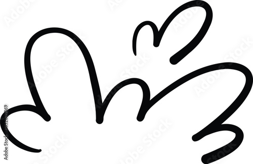 Vector icon of hand-drawn cartoony expression sign doodle, curve directional arrows, emoticon effects design elements, cartoon character emotion symbols, cute decorative brush stroke lines