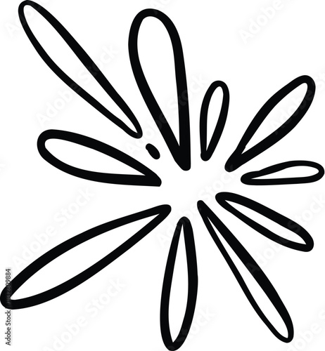 Vector icon of hand-drawn cartoony expression sign doodle, curve directional arrows, emoticon effects design elements, cartoon character emotion symbols, cute decorative brush stroke lines