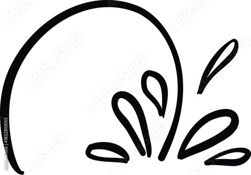 Vector icon of hand-drawn cartoony expression sign doodle, curve directional arrows, emoticon effects design elements, cartoon character emotion symbols, cute decorative brush stroke lines