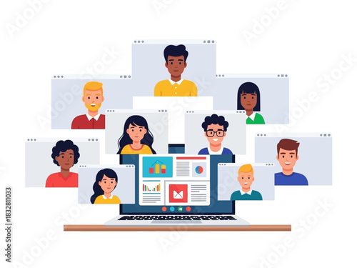 Virtual Team Meeting Diverse Professionals in Online Collaboration