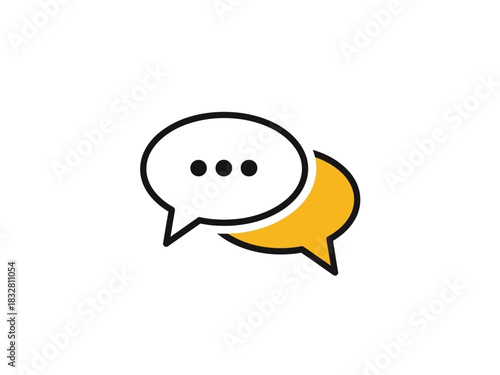 Communication Icon Dialogue Bubbles Representing Conversation, Chat, and Discussion