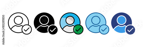 Verified User  Icon Set Multiple Style Collection