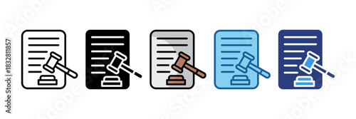Legal Document  Icon Set Multiple Style Collection