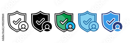 Profile Shield  Icon Set Multiple Style Collection