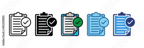 Verification Clipboard  Icon Set Multiple Style Collection