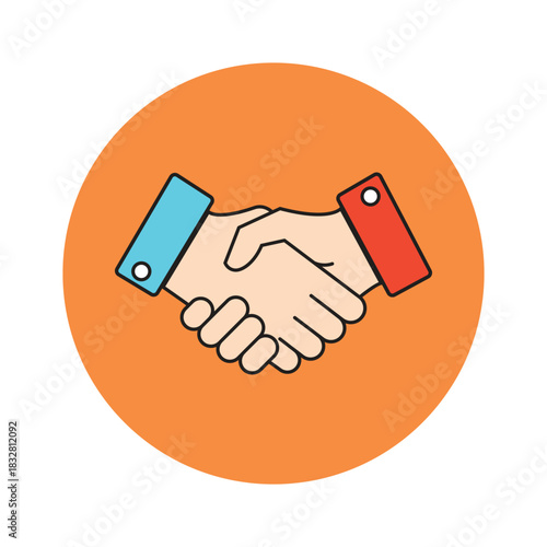 Deal handshake illustration business meeting agreement partnership cooperation teamwork contract negotiation corporate