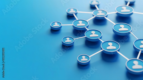 Dynamic social network connections for collaborative teamwork and global business reach on blue