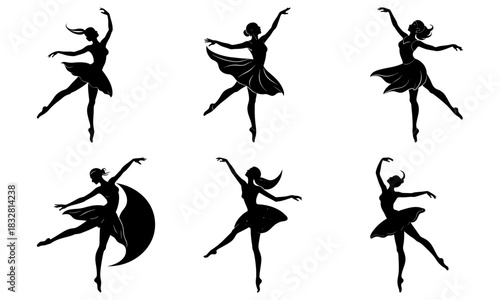Elegant Ballet Dancer Silhouettes Collection