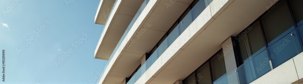 Fototapeta premium View of a building with a clock on the outside of it
