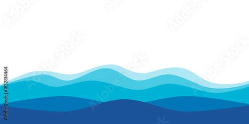 Seamless sea waves pattern with smooth flowing lines, simple and clean style, ideal for backgrounds, textiles, wrapping paper, and marine-themed designs.