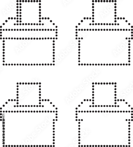 Isolated dot style ballot box icon, dot map style vote vector, minimal black ballot dot graphic, equal size dot style symbol, election democracy civic voting illustration project design
