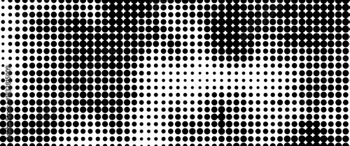 Monochrome abstract halftone. Vector black and white pattern of dots. eps10