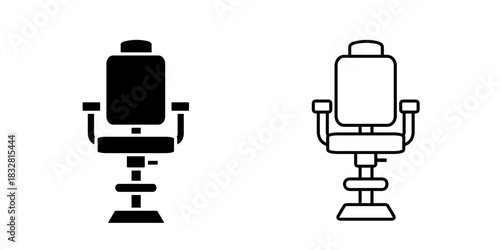 Salon chair set icon isolated on white background.