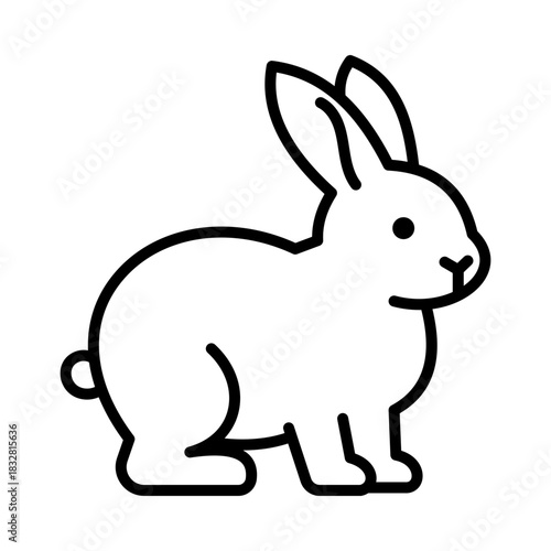 Rabbit icon, symbolizing gentleness, fertility, luck, innocence, and nature themes. Ideal for children’s content, spring designs, pet topics, wildlife illustrations, and seasonal materials.