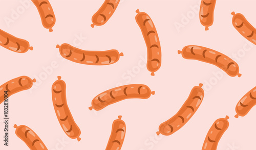 Cute sausage pattern background vector design