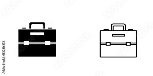 Big makeup box set icon isolated on white background.