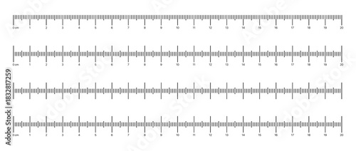 Ruler scale vector with inch markings and numbers, clean minimal design, precise measurement lines, and modern layout for tools, UI, print, and engineering projects.