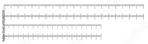 Ruler scale vector with inch markings and numbers, clean minimal design, precise measurement lines, and modern layout for tools, UI, print, and engineering projects.