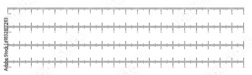 Ruler scale vector with inch markings and numbers, clean minimal design, precise measurement lines, and modern layout for tools, UI, print, and engineering projects.