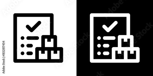 Inventory Icon Vector Illustration. Fresh Line Design Built For Creative Flexibility In Light And Dark Versions. 