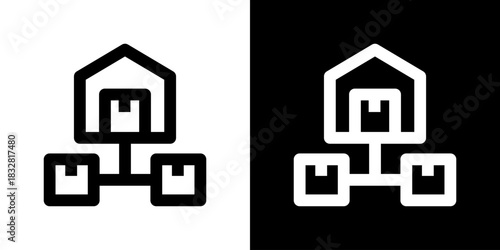 Distribution Icon Vector Illustration. Fresh Line Design Built For Creative Flexibility In Light And Dark Versions. 