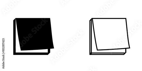 Sticky note set icon isolated on white background.