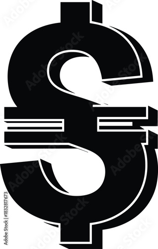 Merged dollar and euro symbol illustration, financial integration graphic, global currency concept vector, economic unity design