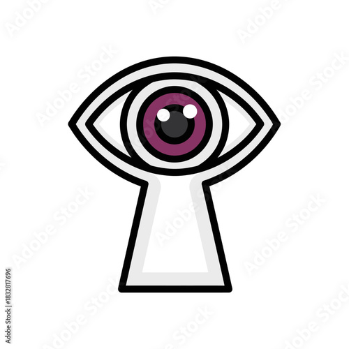 Eye Peeking Through Keyhole