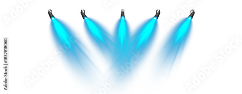 Symphony of Blue Stage Spotlights in Dynamic Cross-Beam Formation" suitable in pubs and bars