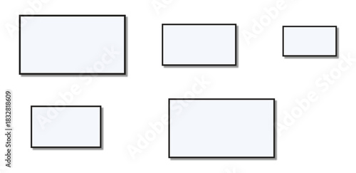 Set of realistic TV screen vector. Modern stylish LED LCD panel. Large computer monitor display mockup. Blank TV template. Vector illustration of a plasma TV monitor.