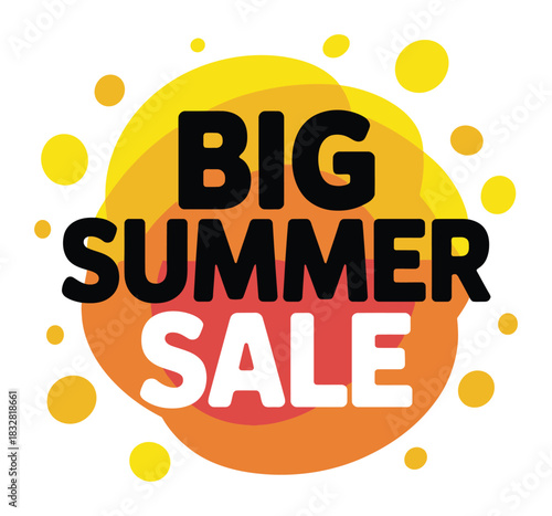 A vibrant and colorful announcement for a big summer sale event.