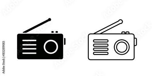 Radio set icon isolated on white background.