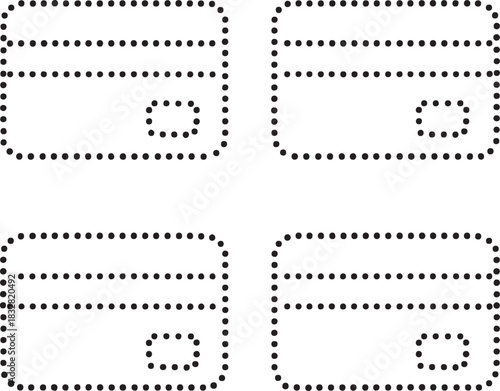 Isolated dot style wallet icon, dot map style wallet vector, minimal black wallet dot graphic, equal size dot style symbol, money payment icon, finance cash illustration project design