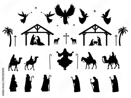 Nativity Christmas True Story Nativity Scene Story Jesus Birth Christ Religious  Sihouette