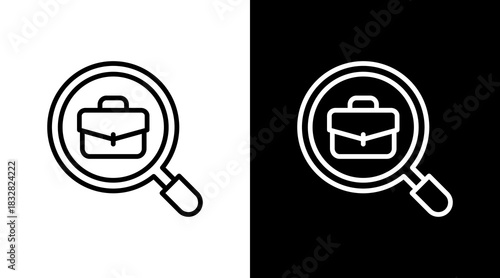 Job Search  White Icon Set Design