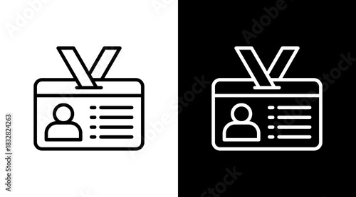 Employee Badge  White Icon Set Design
