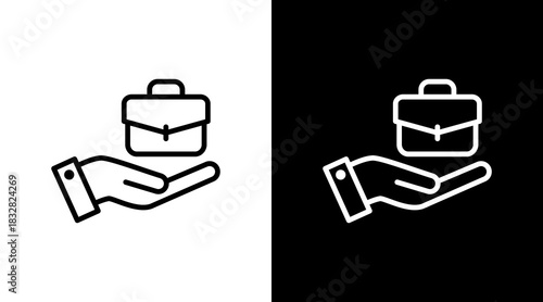 Job Offer  White Icon Set Design