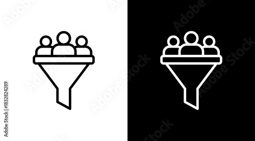 Recruitment Funnel  White Icon Set Design