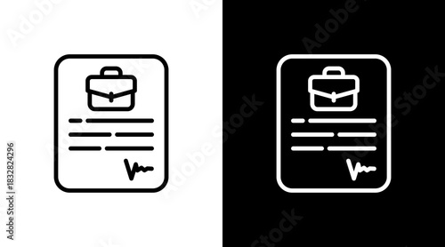 Job Contract  White Icon Set Design