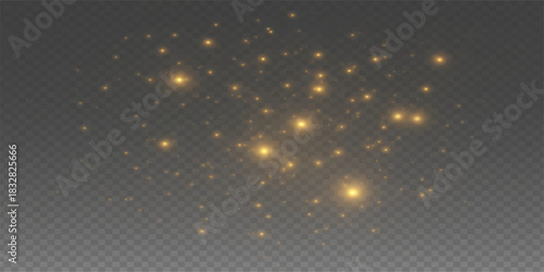 Abstract stardust explosion with falling blue snowflakes and a sparkling winter sky background